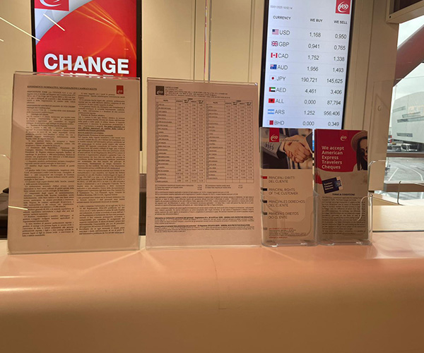 Image showing the yexChange agency at molo E of Fiumicino Airport.