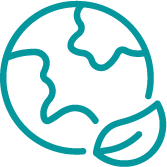 Logo showing the Earth with a leaf.