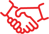 Logo showing a handshake.